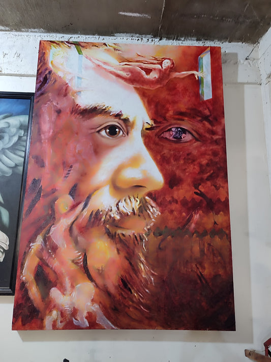 Hombre barbudo del Artista de Ensenada Enrique Avilés Pintura