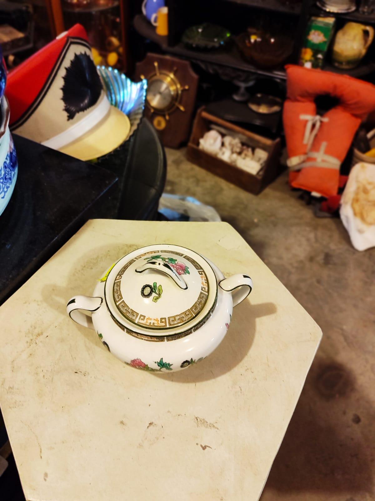 John Maddock and Son England INDIAN TREE Sugar Bowl No Cover 1896 porcelain - Antiques Bazaar Ensenada
