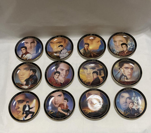 set de platos calendario perpetuo de coleccionista de Elvis Presley de Bradford Exchange - Antiques Bazaar Ensenada
