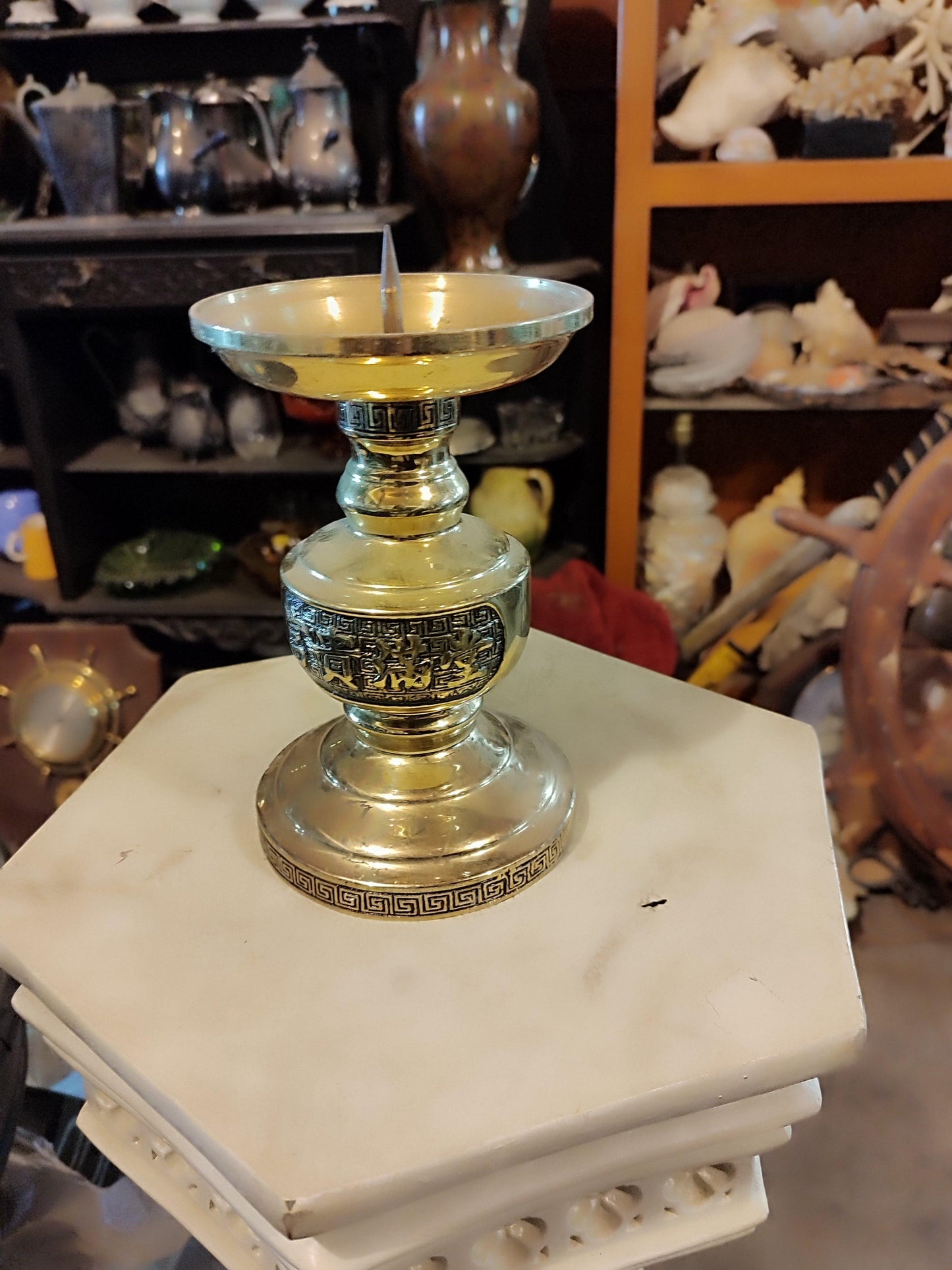 Chinese Candlestick Holder - Antiques Bazaar Ensenada