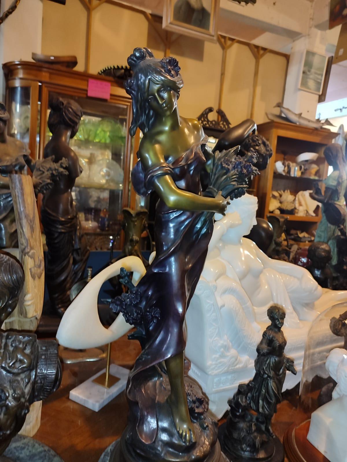 queen of the fields bronze sculpture by Auguste Moreau - Antiques Bazaar Ensenada