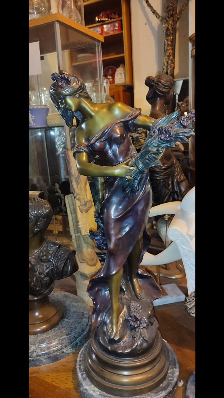 queen of the fields bronze sculpture by Auguste Moreau - Antiques Bazaar Ensenada