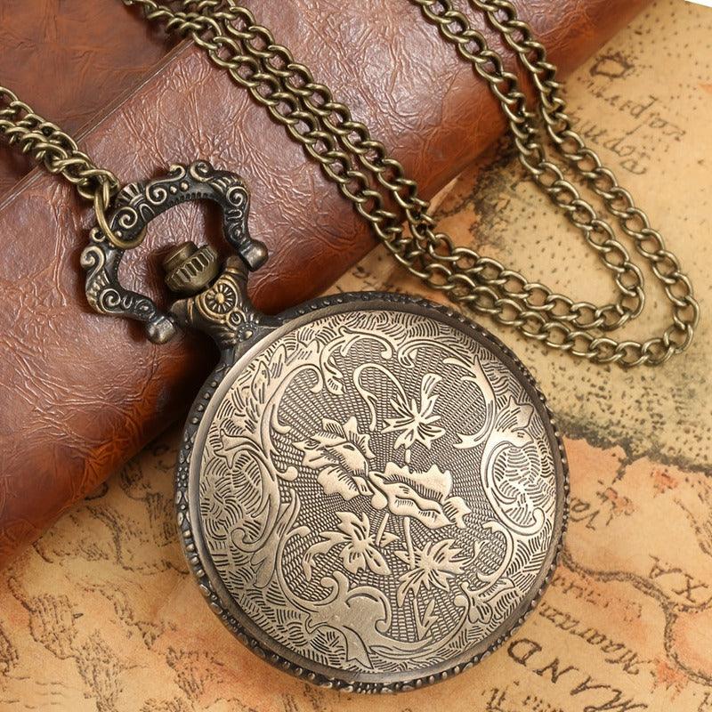 Reloj De Bolsillo Con Estética Antigua Y Diseño De Flores - Antiques Bazaar Ensenada