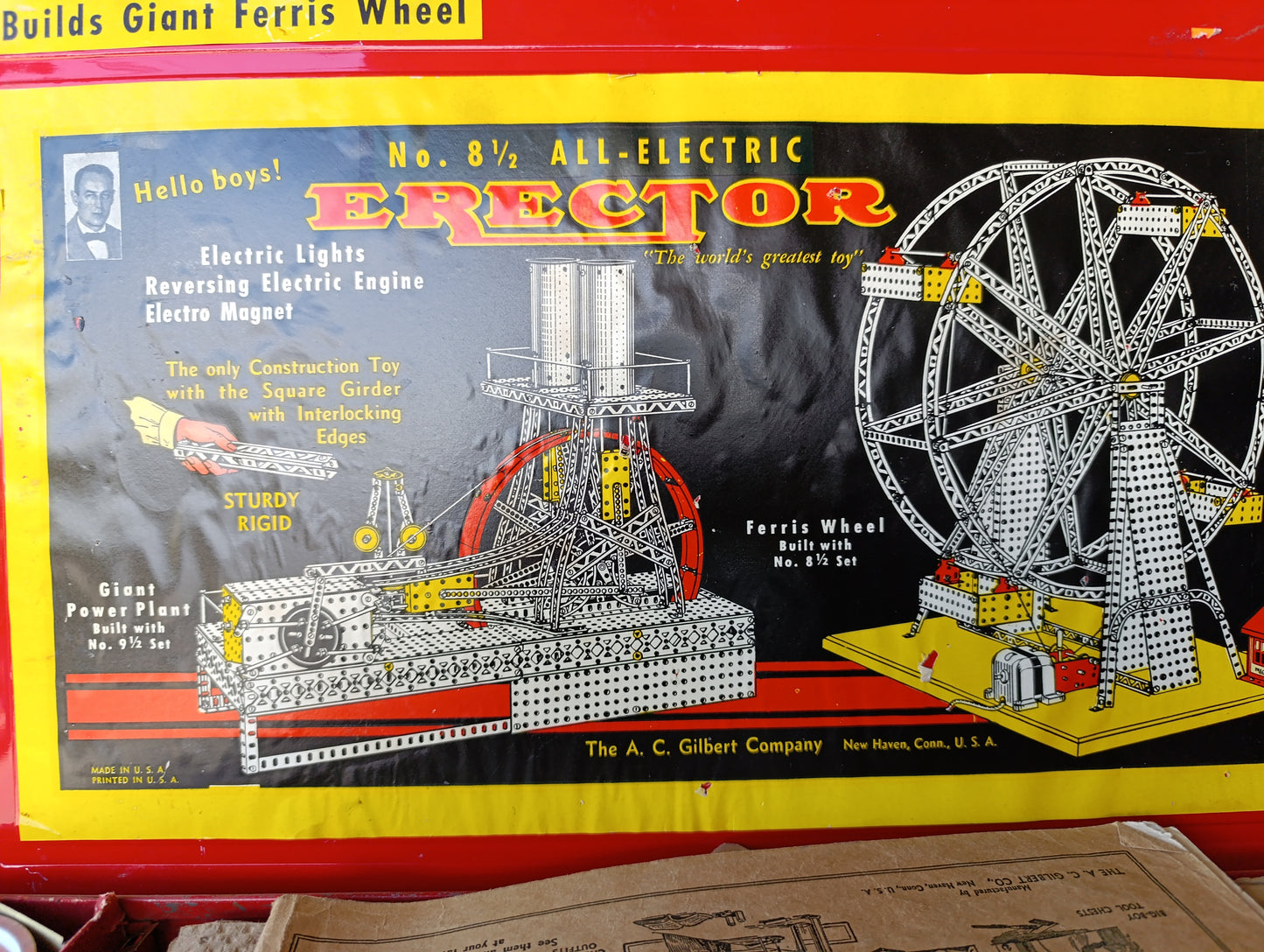 Set de Construcción Vintage Erector No. 8½ “All-Electric” | A.C. Gilbert | Juguete de Ingeniería Clásico