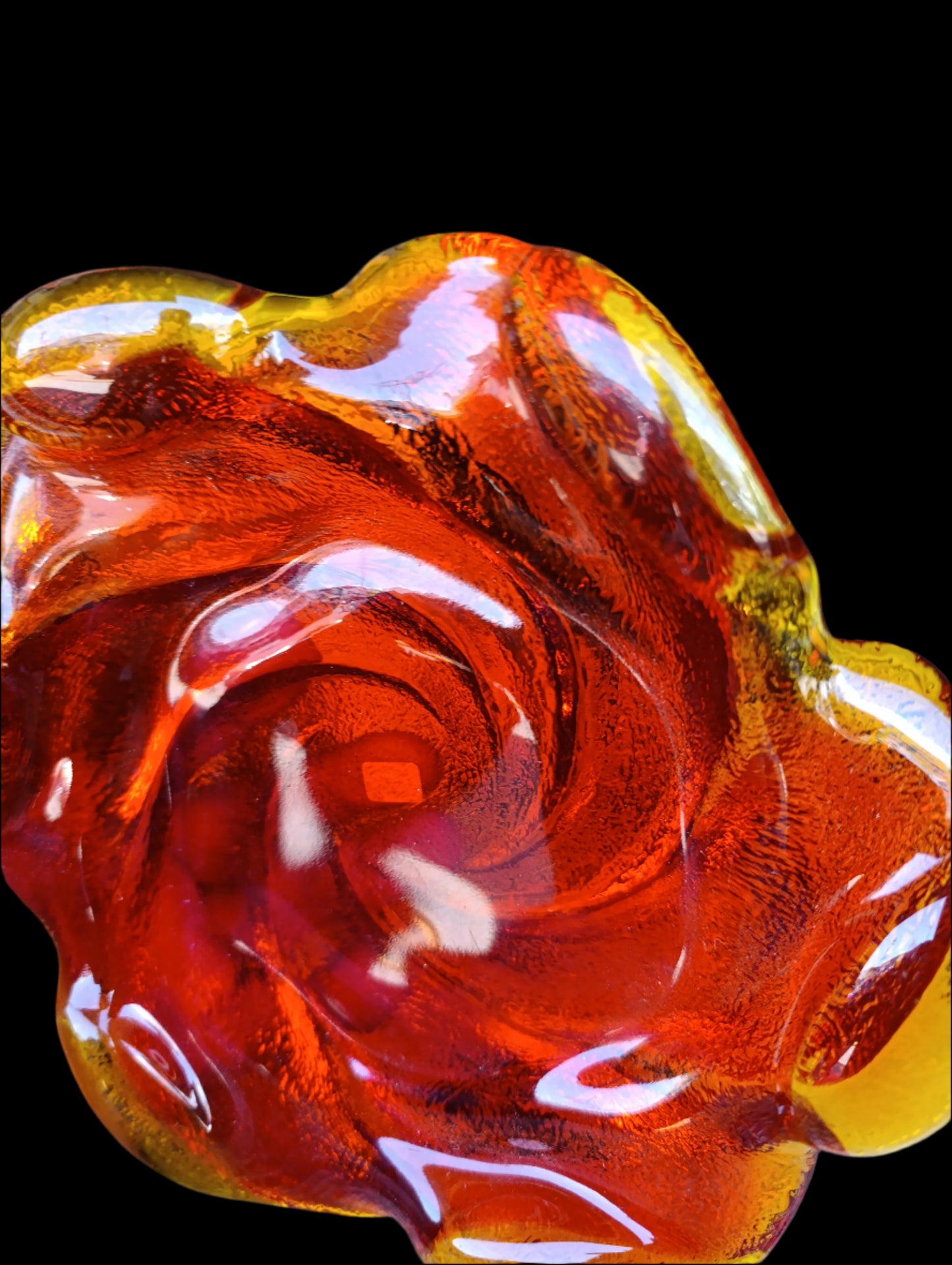 Cenicero de Cristal Fenton Años 50 | “Orange Swirl”