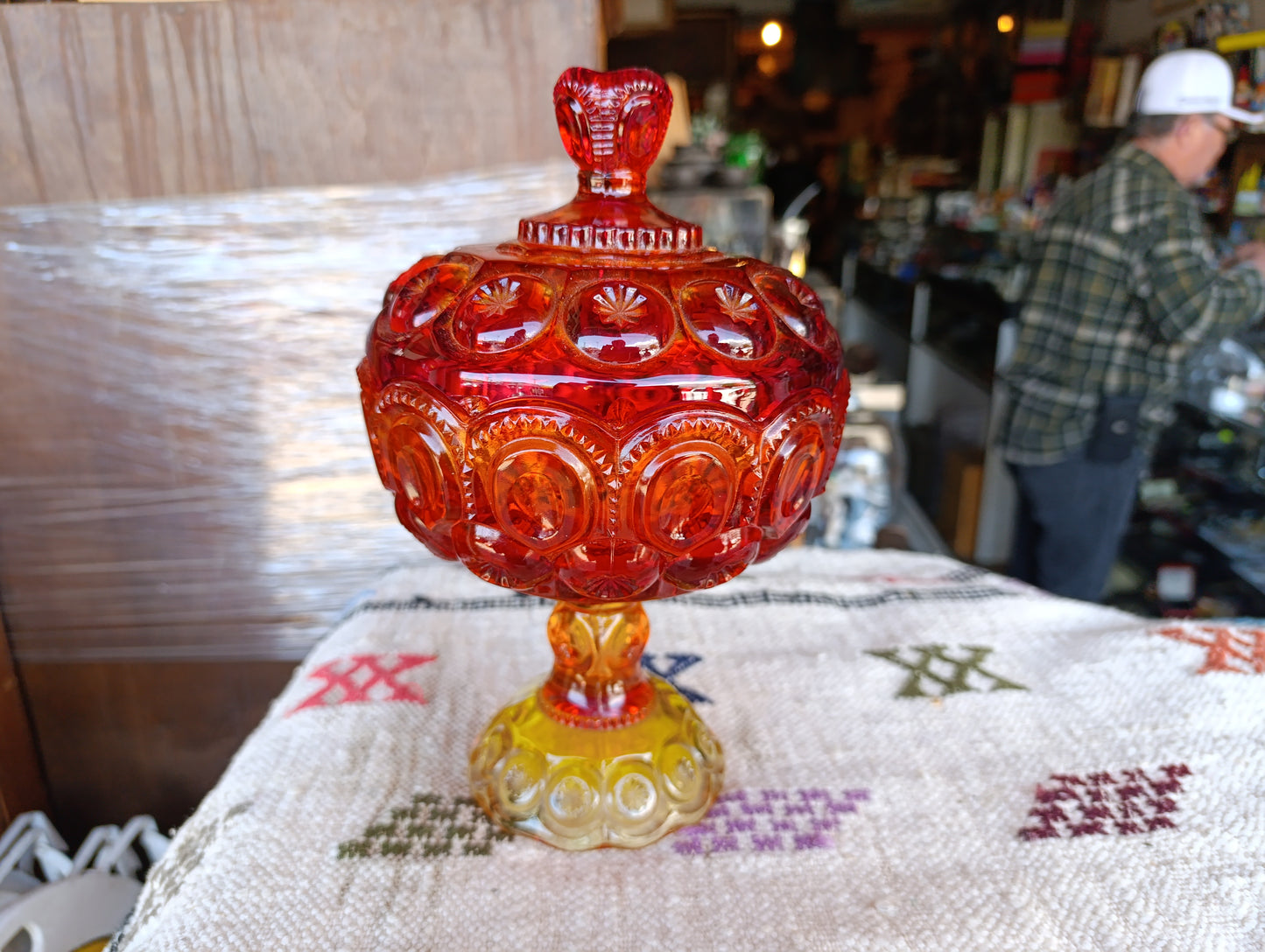 Cenicero de Cristal Fenton Años 50 | “Orange Swirl”
