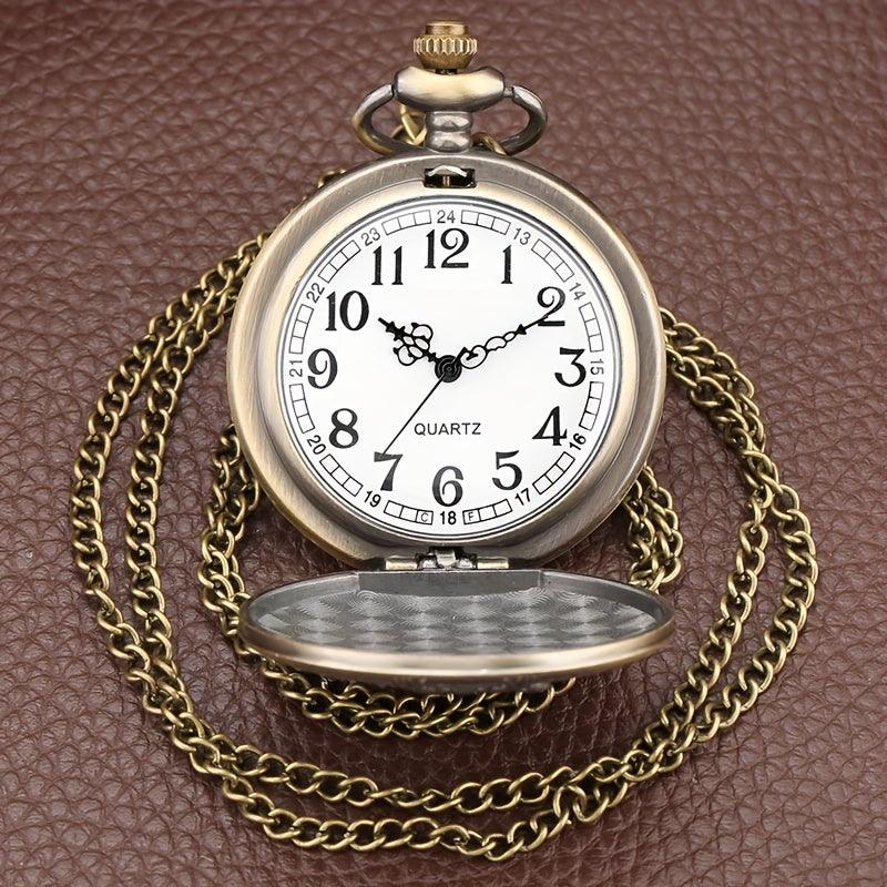 Reloj de bolsillo de cuarzo Steampunk, diseño vintage de vaquero occidental - Antiques Bazaar Ensenada