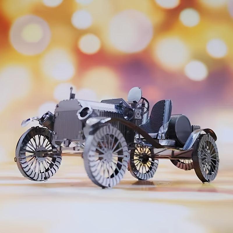 Juguete De Ensamblaje De Metal DIY Modelo De Coche Vintage, Juguete De Rompecabezas Estereoscópico 3D Modelo De Coche Antiguo Hecho A Mano Regalo De Navidad Para Amigos 