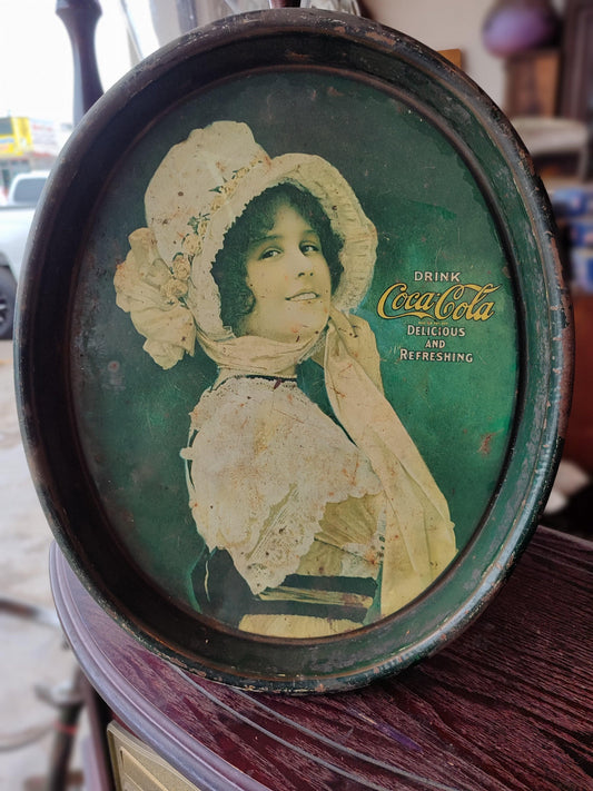 Bandeja decorativa vintage de Coca-Cola de 1914