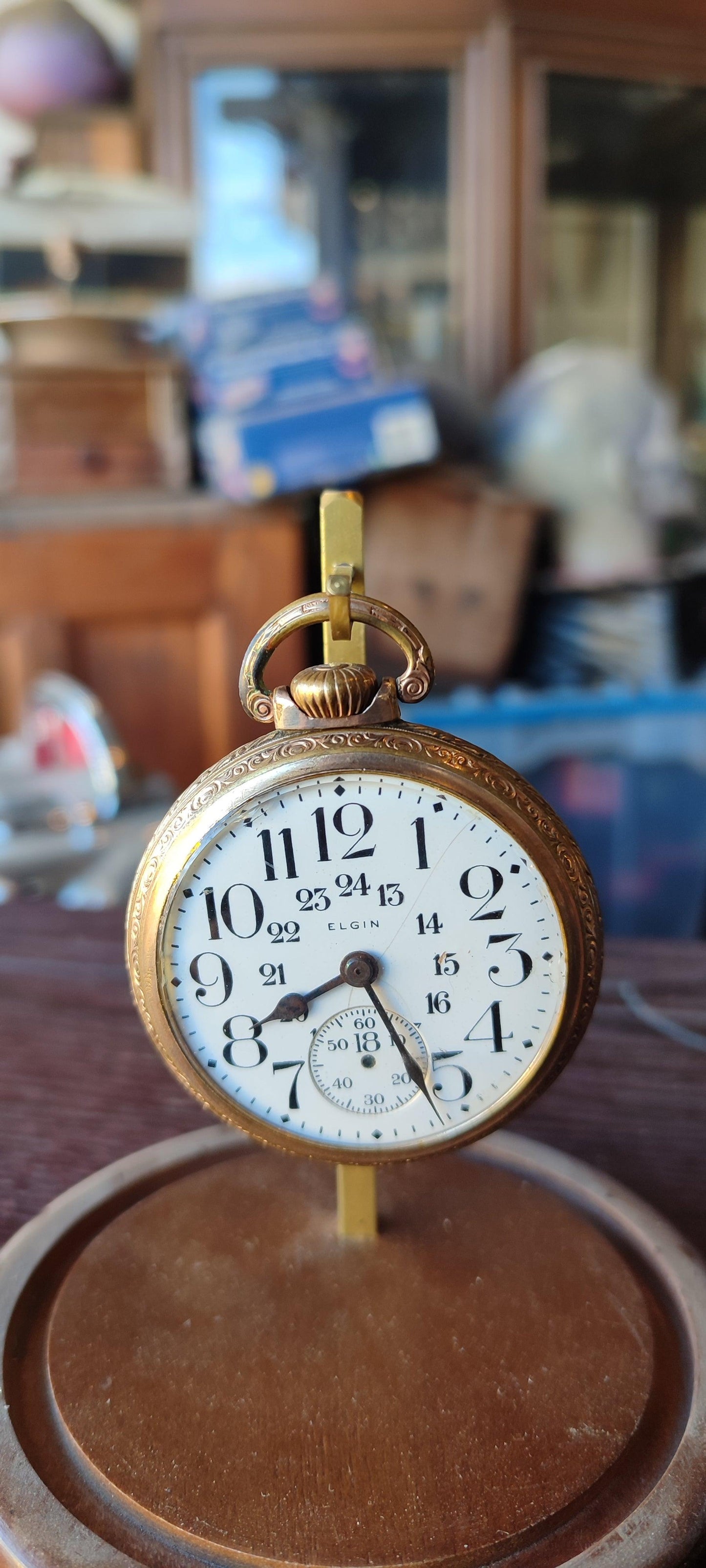 reloj de bolsillo Elgin Railroad - Antiques Bazaar Ensenada
