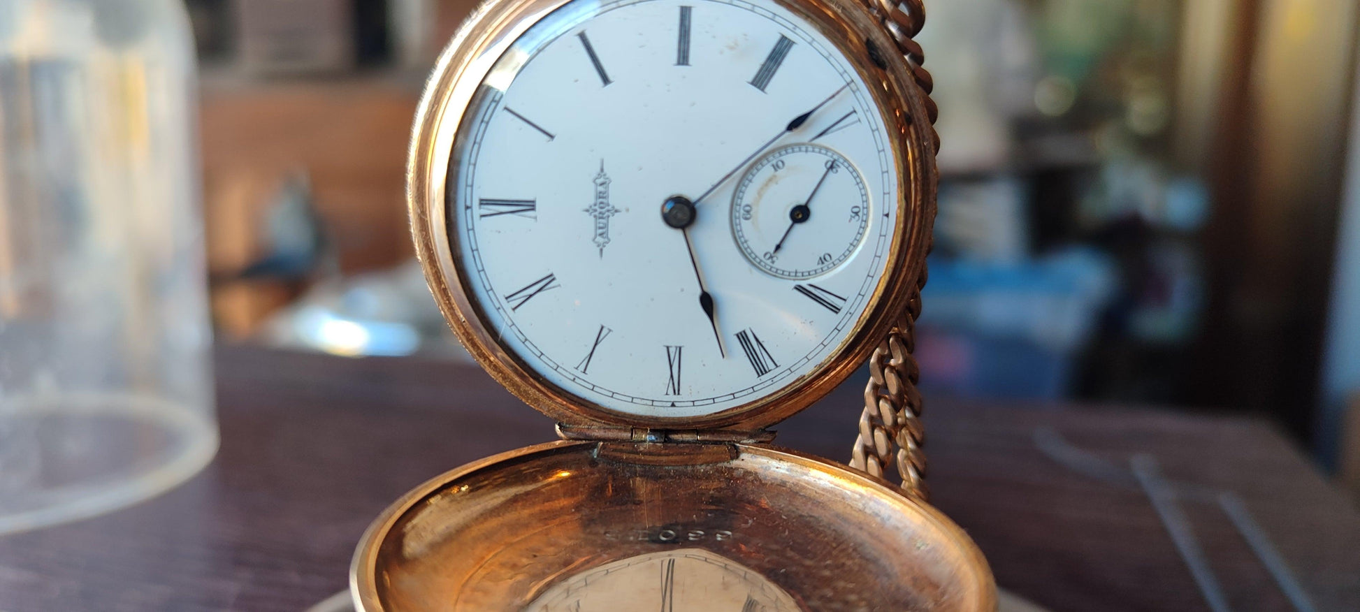reloj de bolsillo Aurora - Antiques Bazaar Ensenada