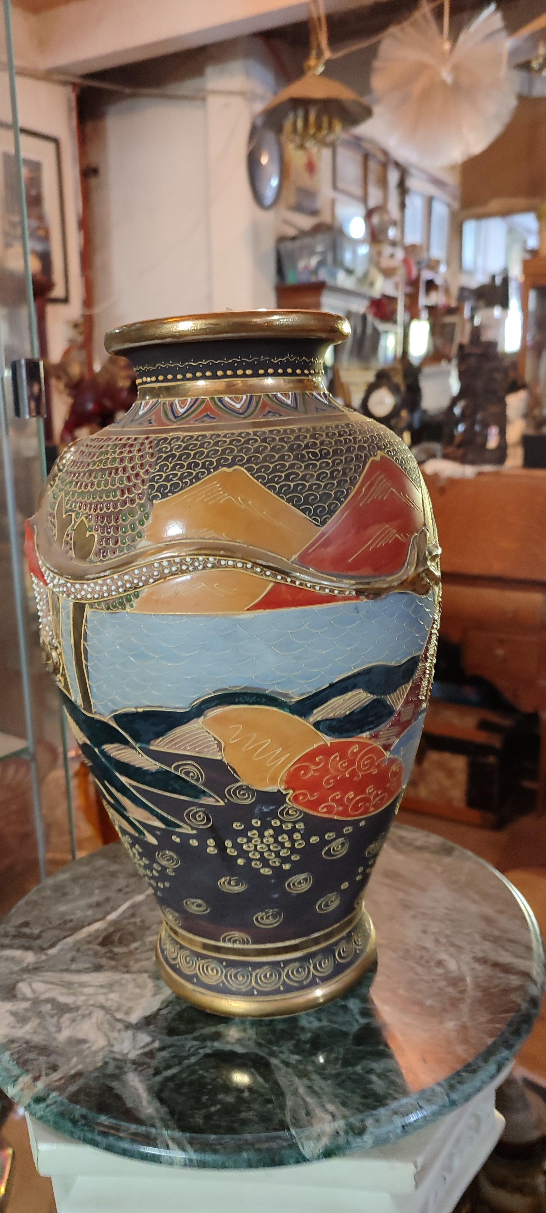 Satsuma Vases Kinkozan Tsukuru (3) - Earthenware - Immortal - Japan - Early 20th century - Antiques Bazaar Ensenada