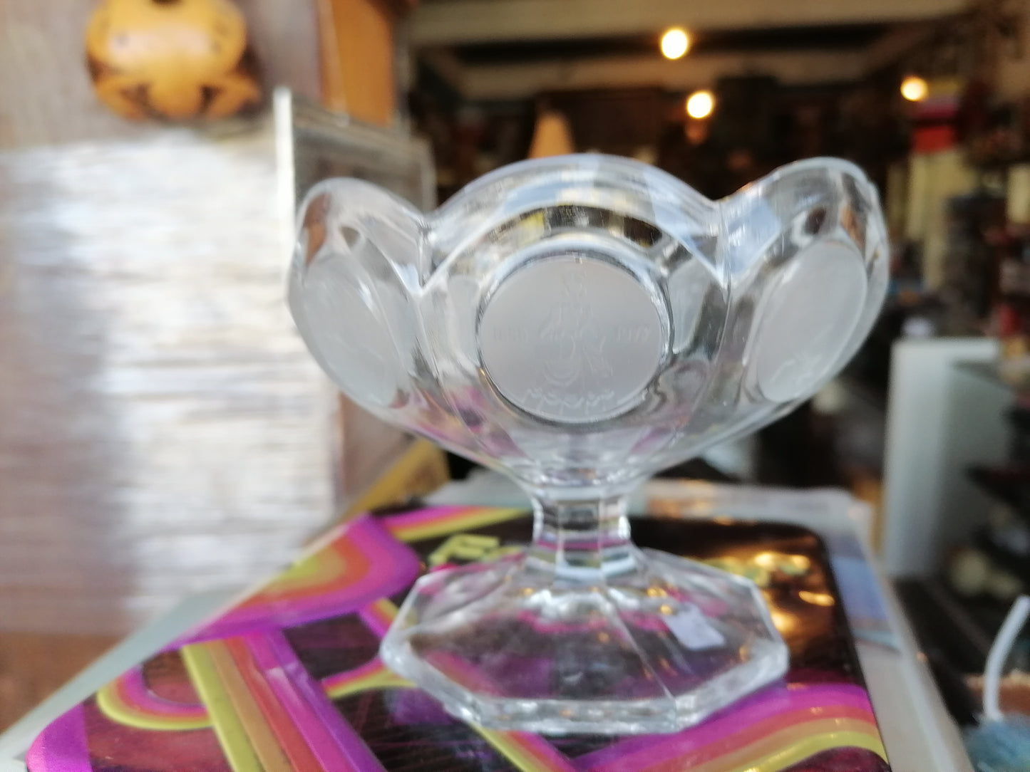 Plato de Compota Avon 91º Aniversario (1977) – Fostoria Glass - Antiques Bazaar Ensenada