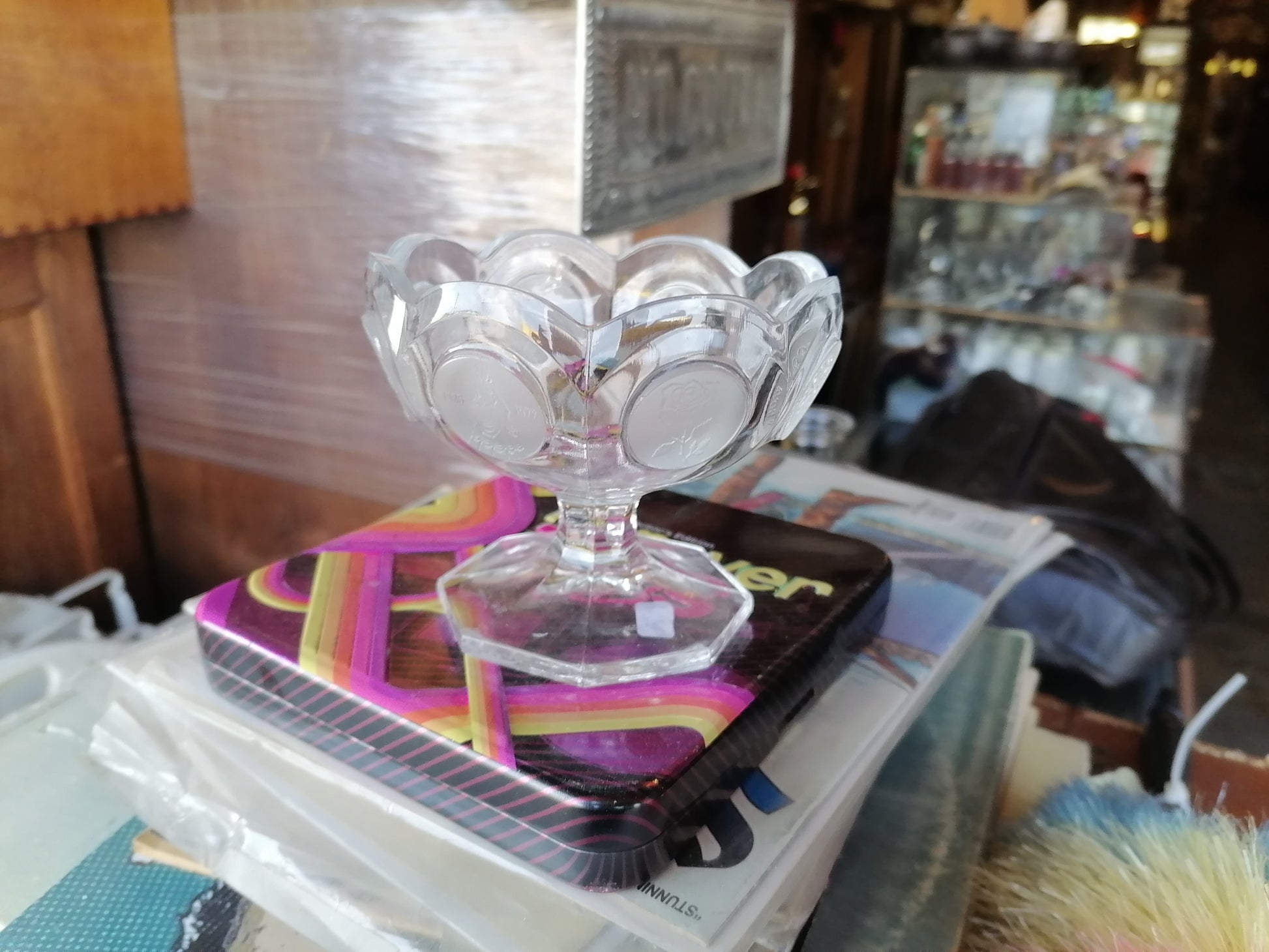 Plato de Compota Avon 91º Aniversario (1977) – Fostoria Glass - Antiques Bazaar Ensenada