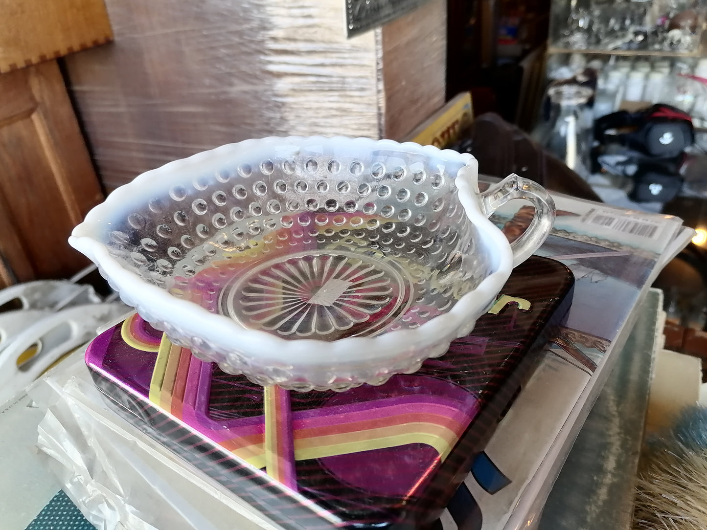 plato de caramelo vintage en forma de hoja - Antiques Bazaar Ensenada