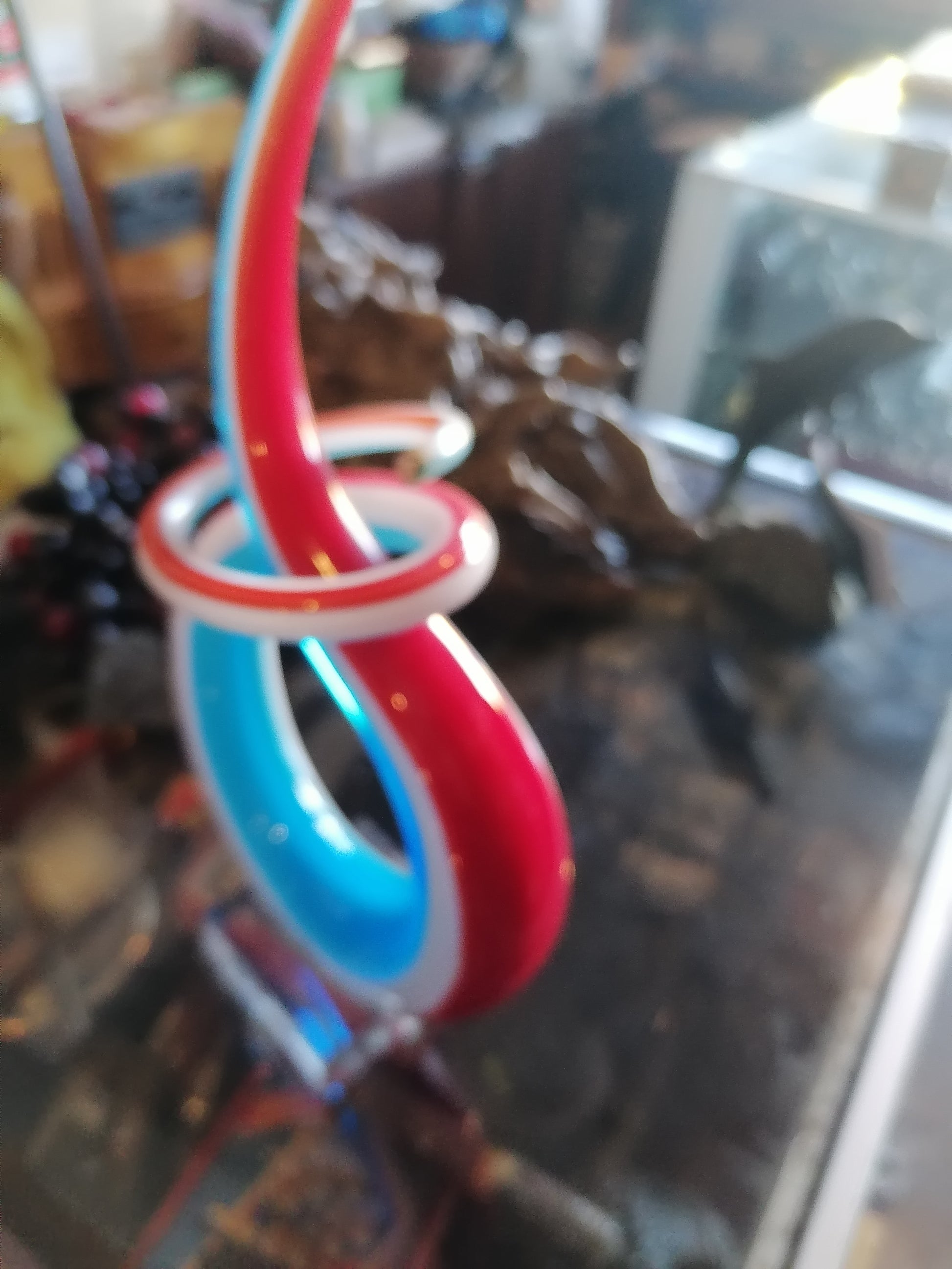 escultura de arte abstracto en cristal de Murano rojo - Antiques Bazaar Ensenada