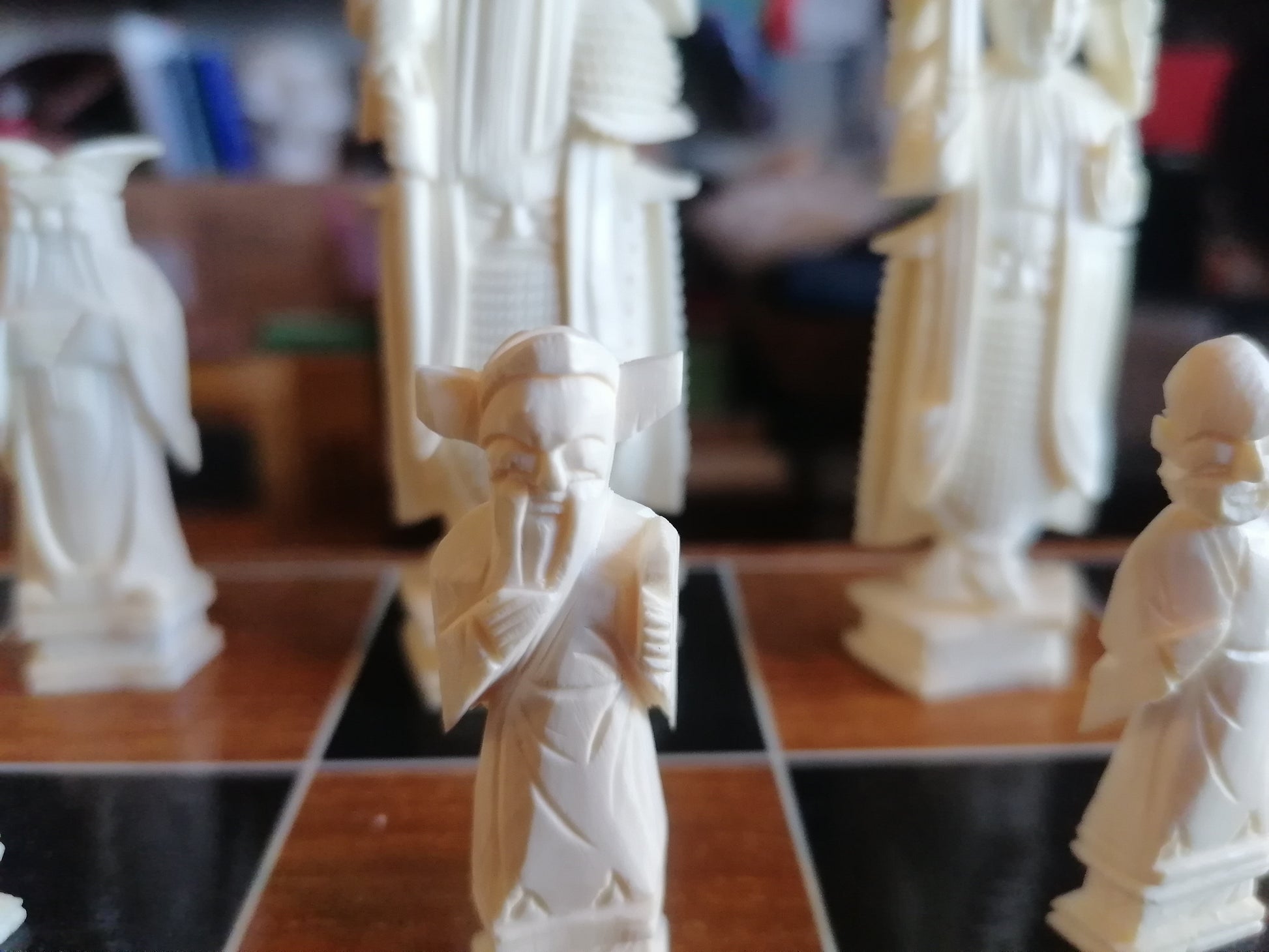 juego de ajedrez chino de marfil - Antiques Bazaar Ensenada