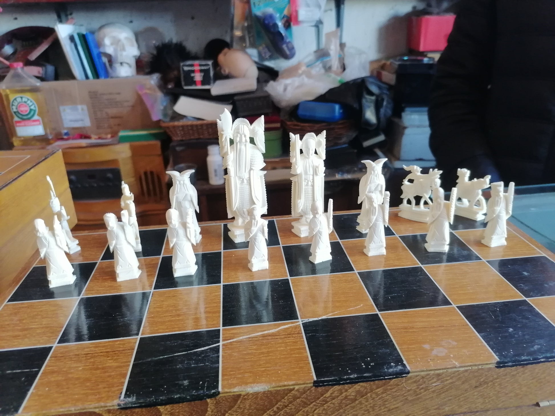 juego de ajedrez chino de marfil - Antiques Bazaar Ensenada
