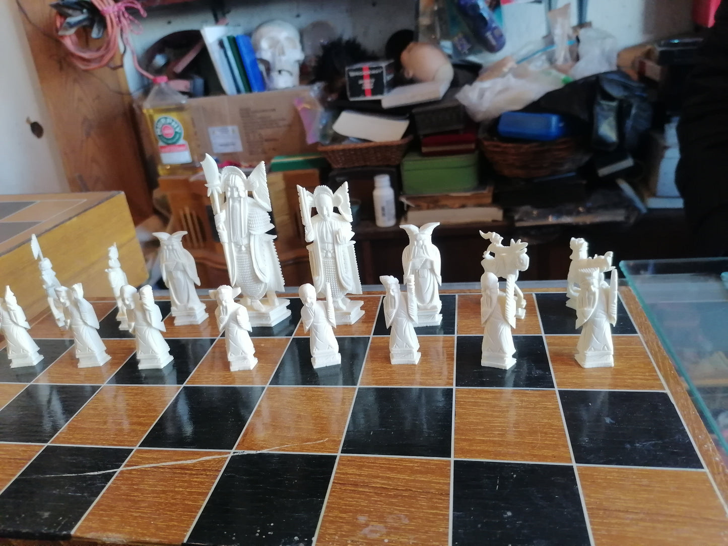 juego de ajedrez chino de marfil - Antiques Bazaar Ensenada