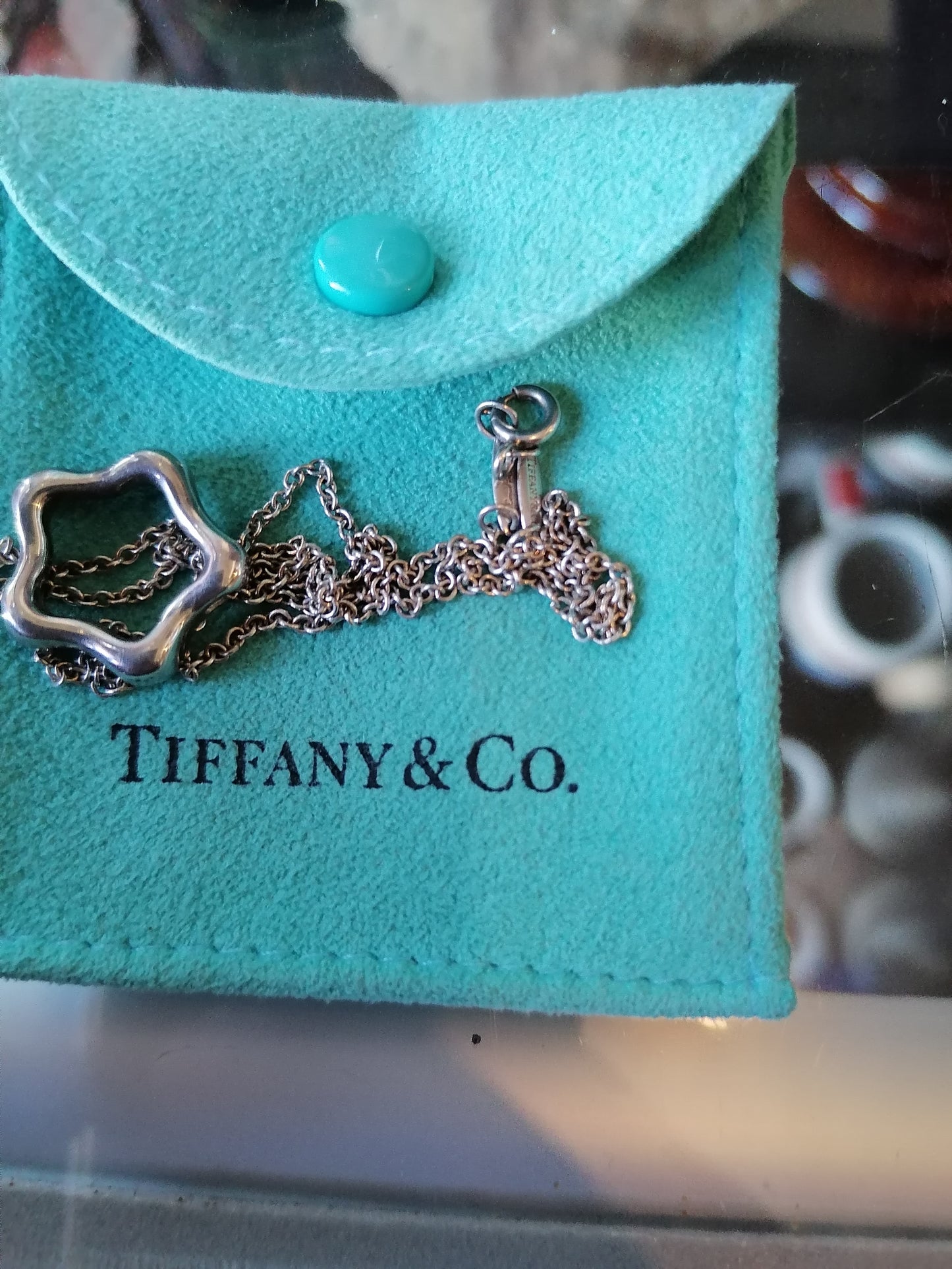 Colgante de Estrella Abierta de Tiffany Co. con Cadena de Collar sin Marca 925 - Antiques Bazaar Ensenada