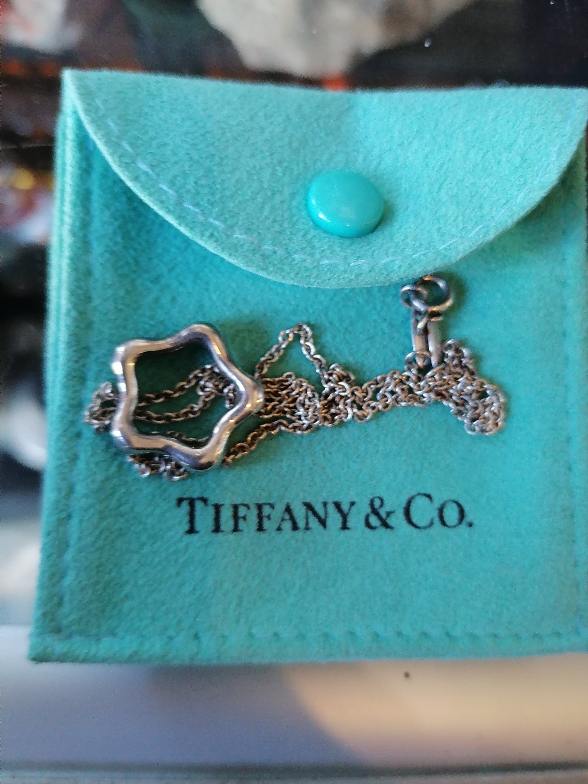 Colgante de Estrella Abierta de Tiffany Co. con Cadena de Collar sin Marca 925 - Antiques Bazaar Ensenada