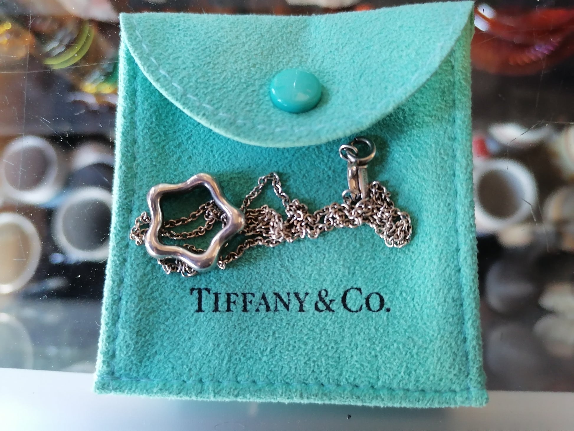 Colgante de Estrella Abierta de Tiffany Co. con Cadena de Collar sin Marca 925 - Antiques Bazaar Ensenada
