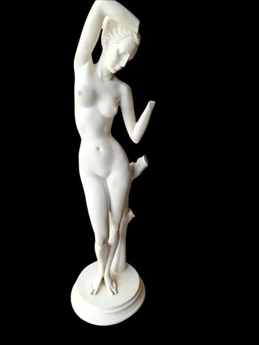 Pequeña Escultura de Alabastro Estilo Griego | Mujer Desnuda Clásica
