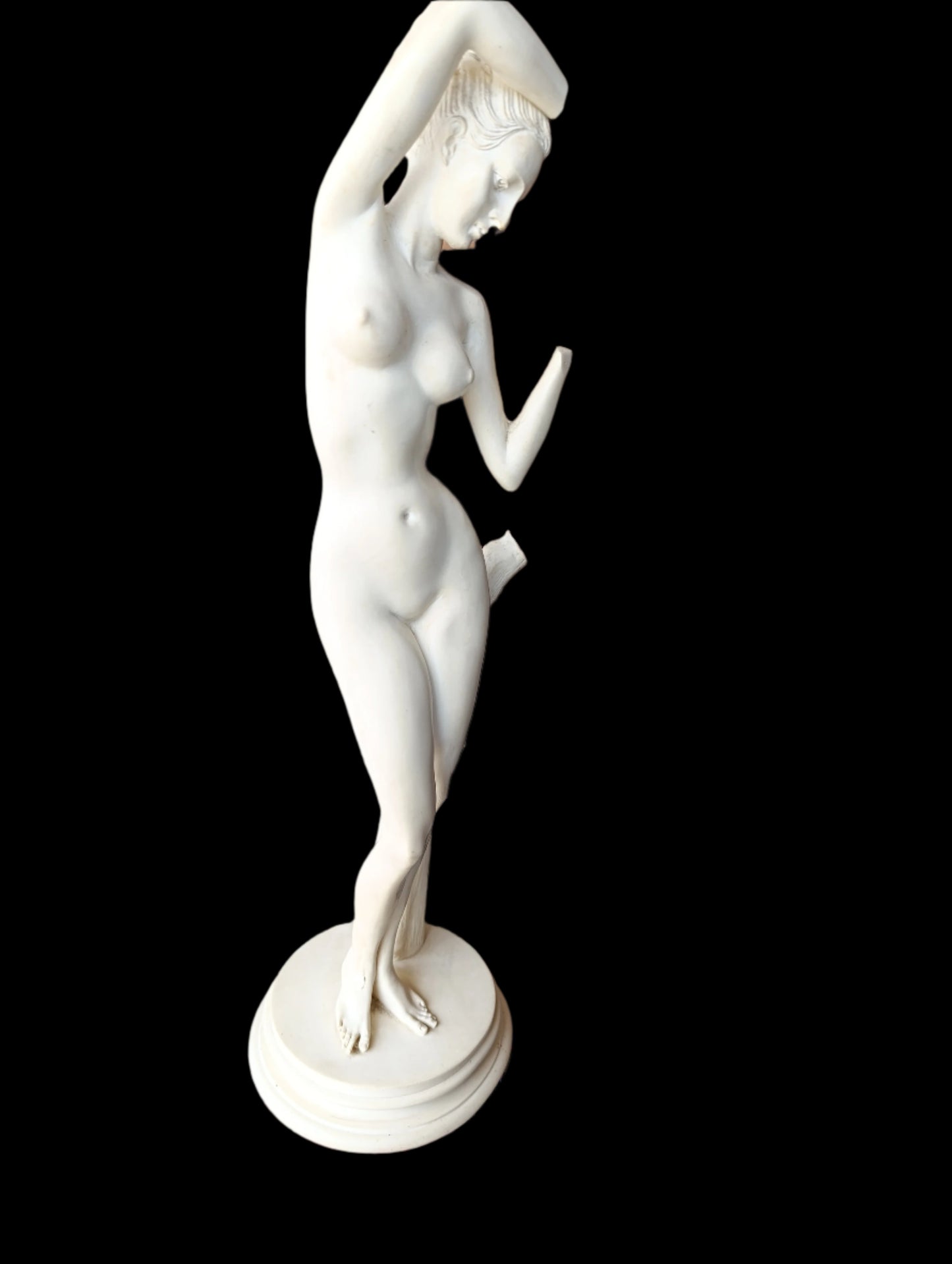 Pequeña Escultura de Alabastro Estilo Griego | Mujer Desnuda Clásica