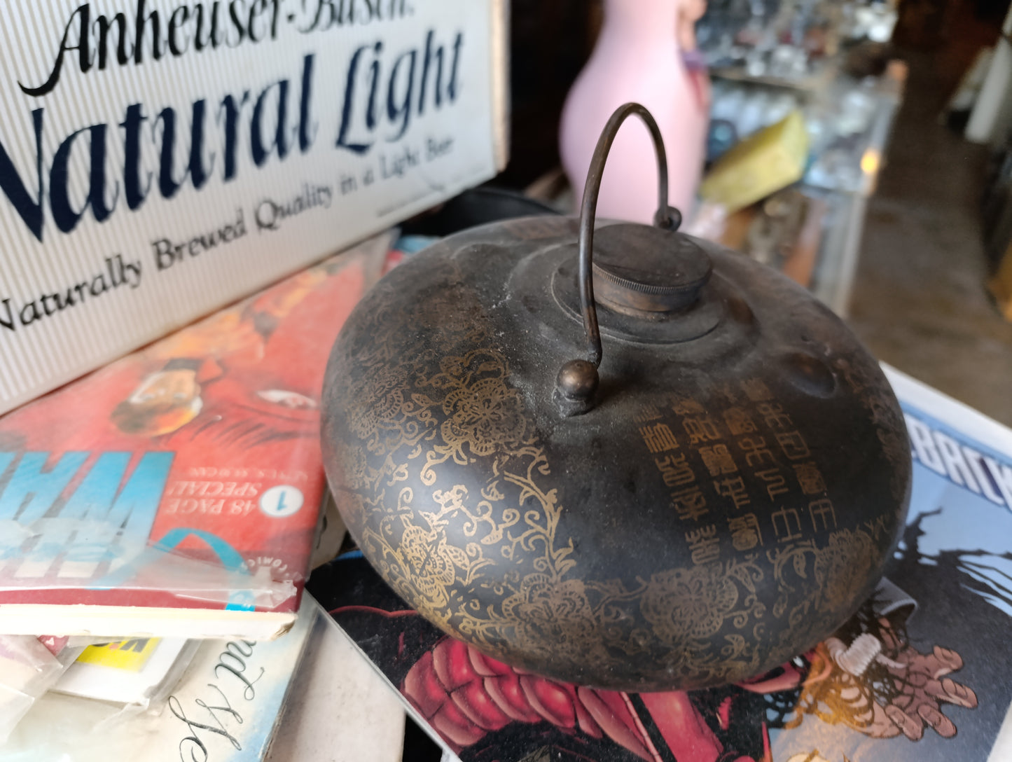Antiguo Calientamanos Chino de Bronce | Arte Metálico Tradicional