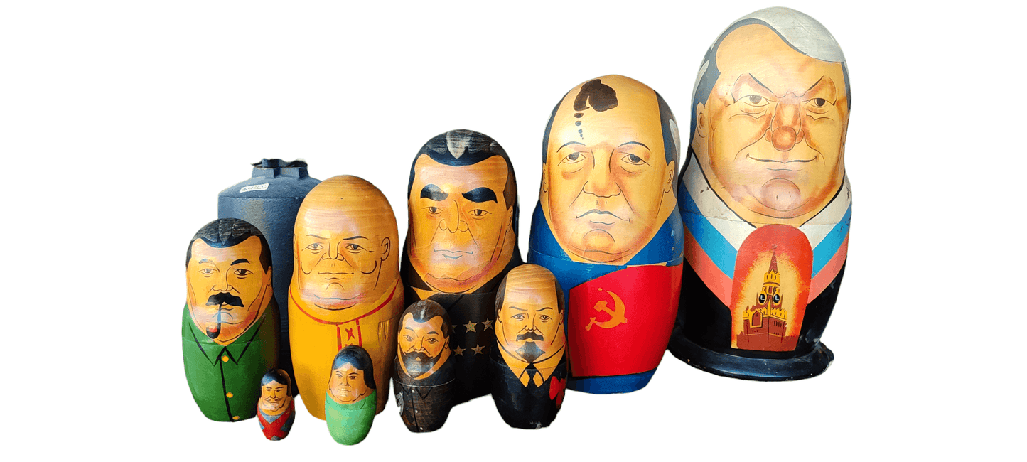 piezas de matrioskas rusas. Lideres Socialistas. - Antiques Bazaar Ensenada