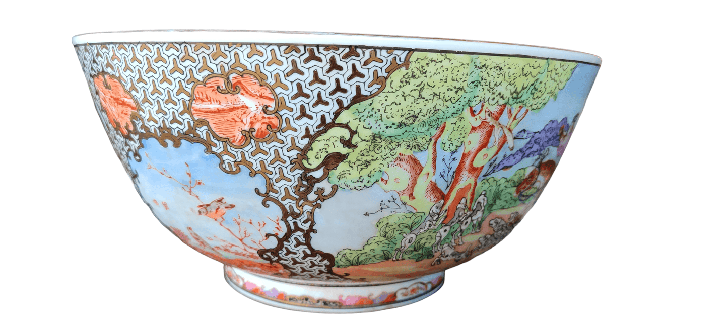 Large Chinese Gilded Famille Rose Bowl - Antiques Bazaar Ensenada