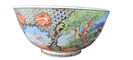 Large Chinese Gilded Famille Rose Bowl