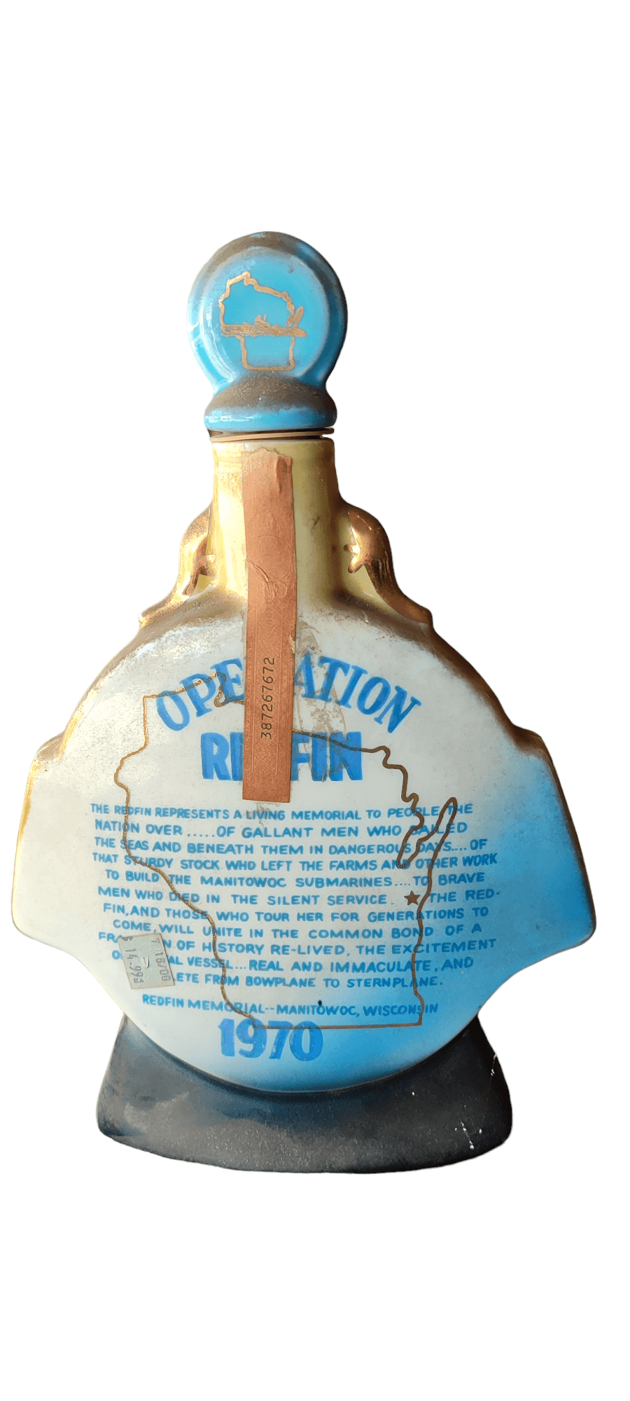 decantador de whisky Jim Beam del año 1970 de submarino - Antiques Bazaar Ensenada