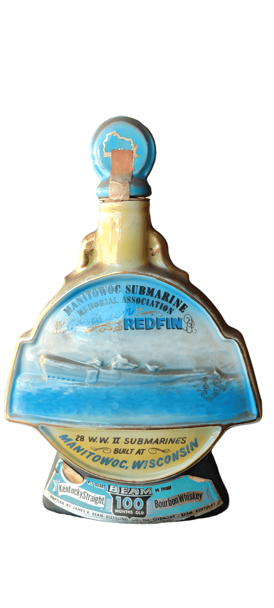 decantador de whisky Jim Beam del año 1970 de submarino - Antiques Bazaar Ensenada