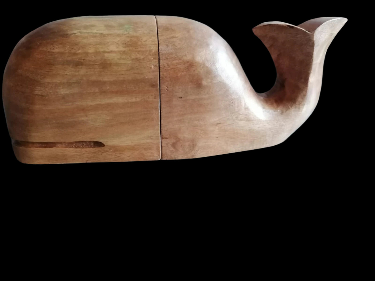 Sujetalibros de madera con forma de ballena