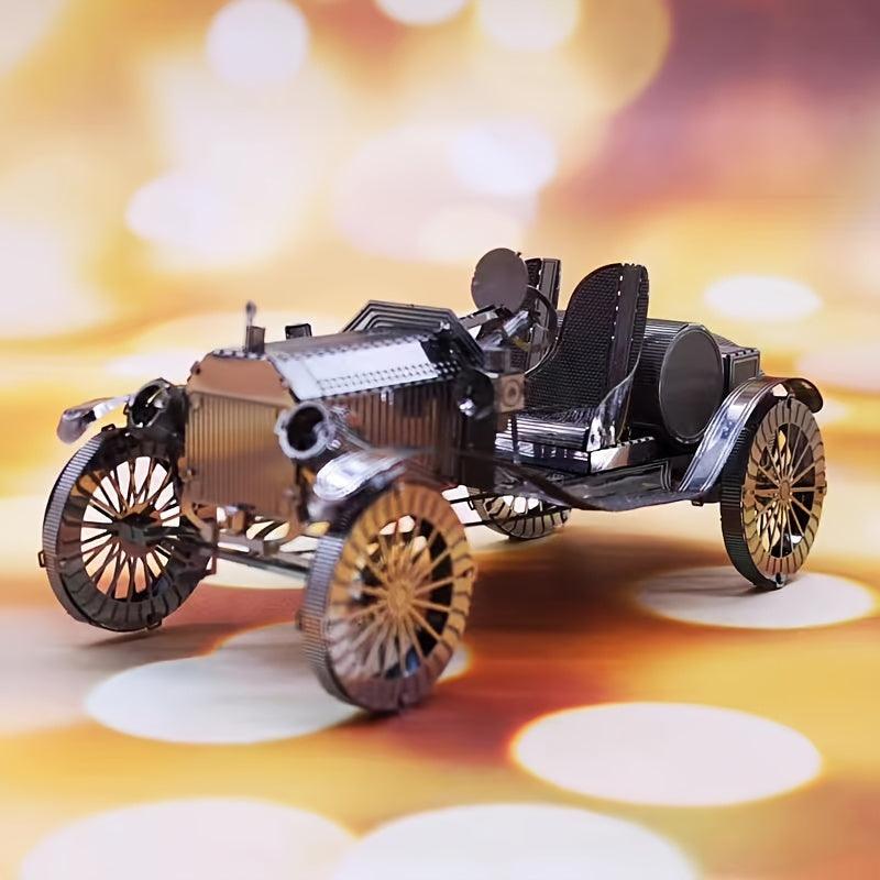 Juguete De Ensamblaje De Metal DIY Modelo De Coche Vintage, Juguete De Rompecabezas Estereoscópico 3D Modelo De Coche Antiguo Hecho A Mano Regalo De Navidad Para Amigos 