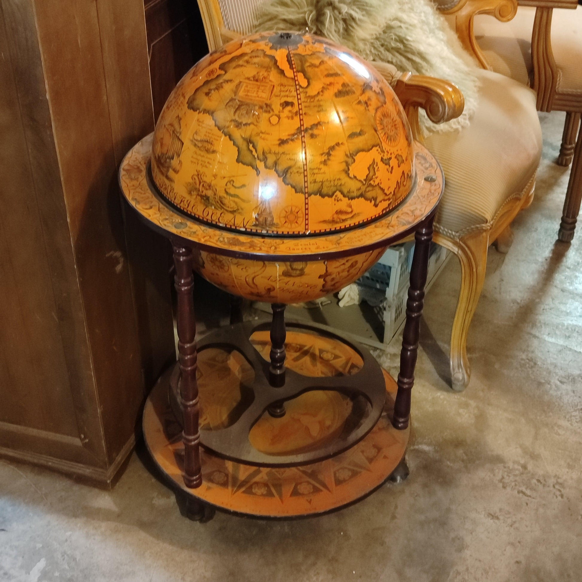 Sixteenth-Century Italian Replica Old World Globe - Antiques Bazaar Ensenada