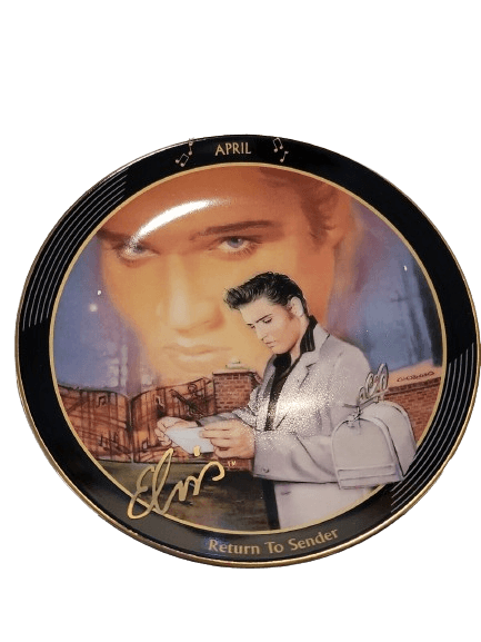 set de platos calendario perpetuo de coleccionista de Elvis Presley de Bradford Exchange - Antiques Bazaar Ensenada